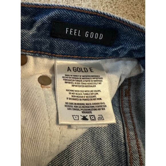 AGOLDE Feel Good Premium Distressed High Rise Button Fly Straight Jeans Size 27 - Picture 3 of 11